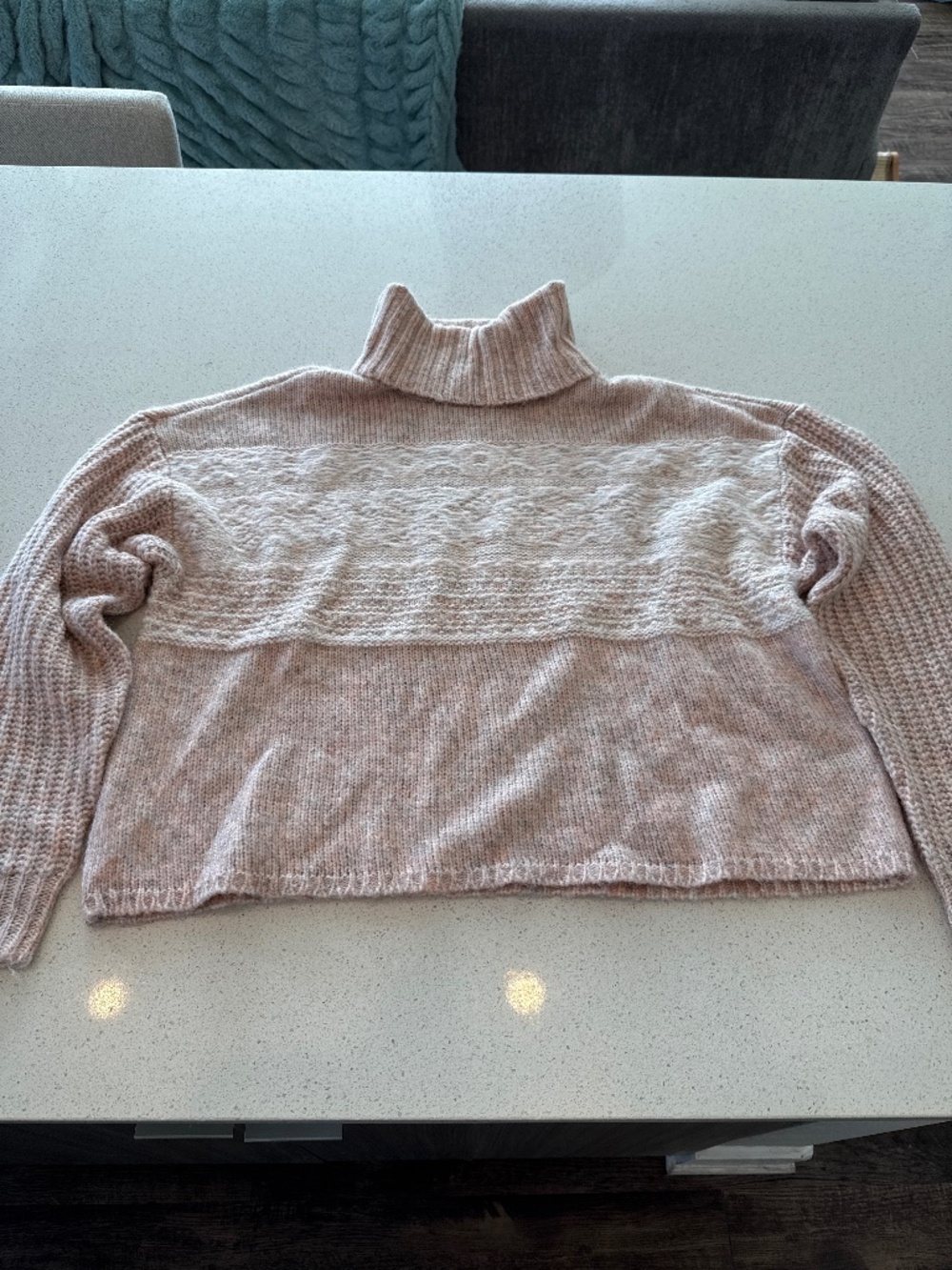 Pink American Eagle Oversized Turtleneck Sweater